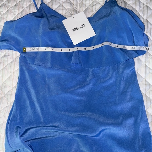 Diane von Furstenberg Silk‎ Tiered Blue Cami Dress NWT Size P 100% Silk - Picture 5 of 6